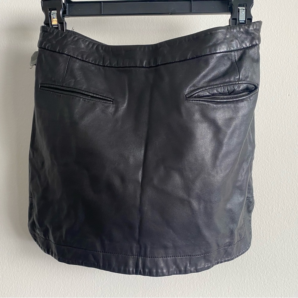T by Alexander Wang Leather Mini Skirt 0
